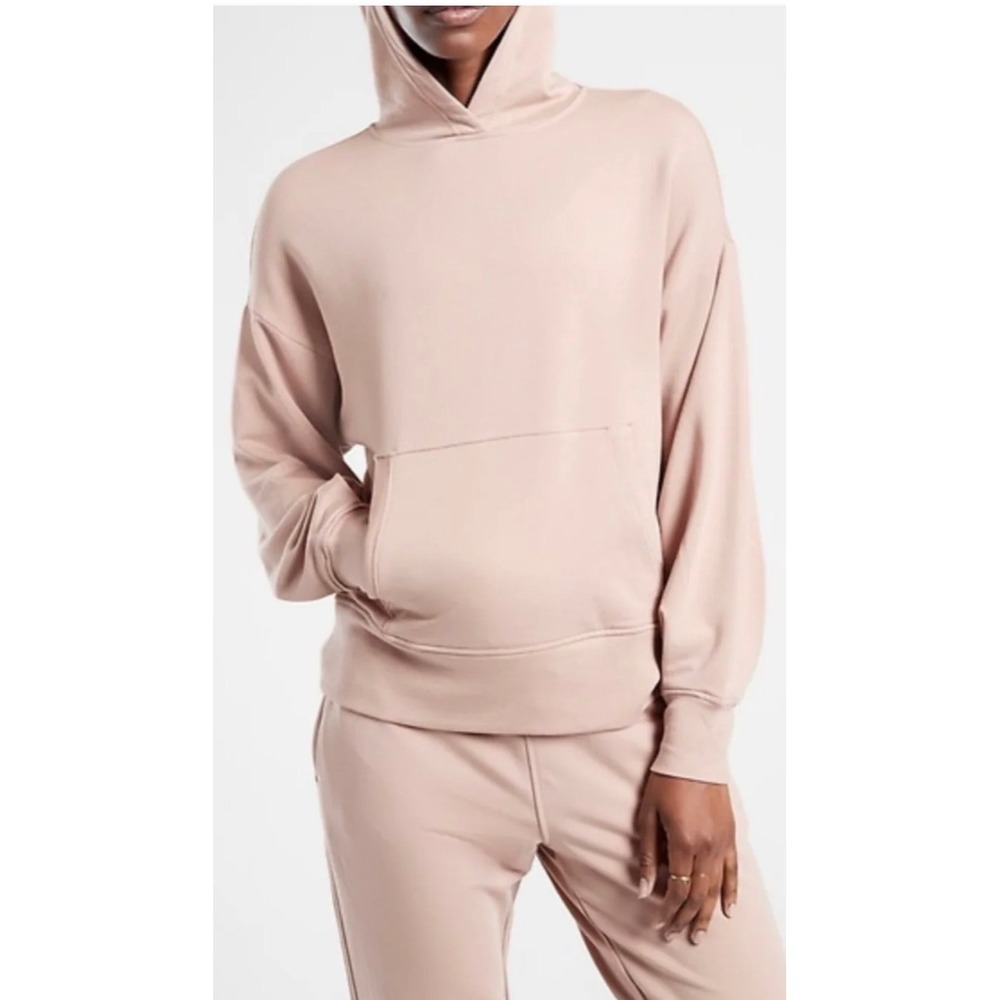 Alphalete Women Blush Pink Pullover Hoodie Relaxed Fit Cotton Blend Size Large
